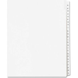 Side Tab Collated Legal Index Divider, 26 to 50, 8.5"x11", 25 Tabs, White/White