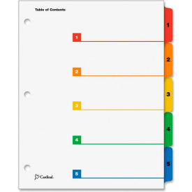 OneStep Printable T.O.C. Divider, 1 to 5, 9"x11", 5 Tabs, White/Multicolor