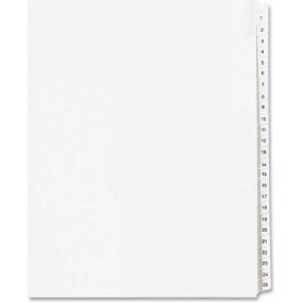 Side Tab Collated Legal Index Divider, 1 to 25, 8.5"x11", 25 Tabs, White/White