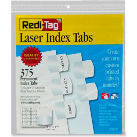 Laser Index Tab/Blank, 375 Tabs, White/White