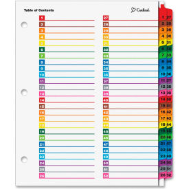OneStep Printable T.O.C. Divider, 1 to 52, 8.5"x11", 52 Tabs, Multicolor/Multicolor