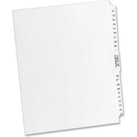 Premium Collated Legal Exhibit Divider, Printed 51 to 75, 8.5"x11", 26 Tabs, White/White
