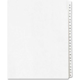 Side Tab Collated Legal Index Divider, 51 to 75, 8.5"x11", 25 Tabs, White/White
