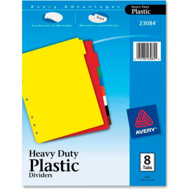 Plastic Tab Divider, Blank, 8.5"x11", 8 Tabs, Multicolor/Multicolor