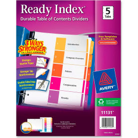 Avery Ready Index T.O.C. Reference Divider, 1 to 5, 8.5"x11", 5 Tabs, White/Multi