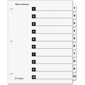 OneStep Printable T.O.C. Divider, Printed 1 to 10, 9"x11", 10 Tabs, White/White