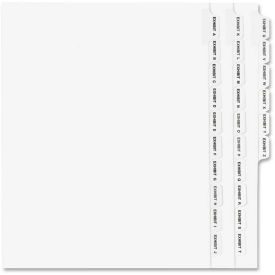 Legal Exhibit Alphabetical Side Tab Divider, A to Z, 8.5"x11", 1 Tab/25 Sets, White/White