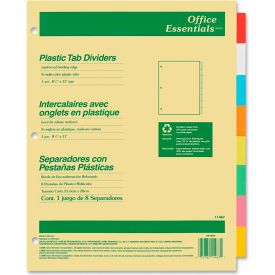 Avery Office Essentials Economy Insertable Tab Divider, 8.5"x11", 8 Tabs, Buff, Translucent/Multi