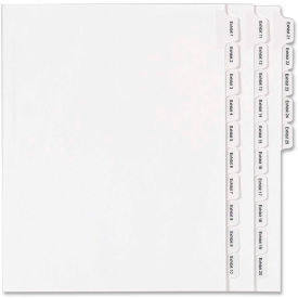 Legal Exhibit Numeric Index Divider, Printed Exhibit 1 to 25, 8.5"x11", 1 Tab/25 Sets, White