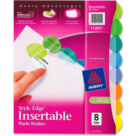 Style Edge Clear Plastic Insertable Divider, 8.5"x11", 8 Tabs, White/Multicolor