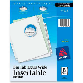 WorkSaver Extra Wide Big Tab Divider, Blank, 9"x11", 8 Tabs, White/Clear