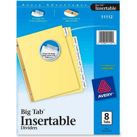 WorkSaver Big Tab Insertable Divider, Blank, 8.5"x11", 8 Tabs, Clear