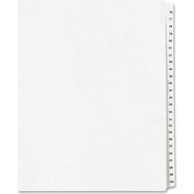 Side Tab Collated Legal Index Divider, 76 to 100, 8.5"x11", 25 Tabs, White/White