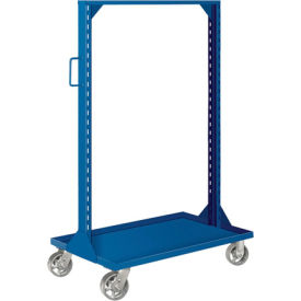 Portable Bin & Shelf Cart W/ Steel Casters, 36"L x 24"W x 61"H, Blue