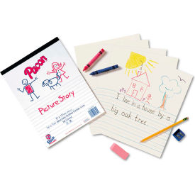 Multi-Program Picture Story Paper, 5/8" Long Rule, 12 x 9, White, 500 Sheets/Pk