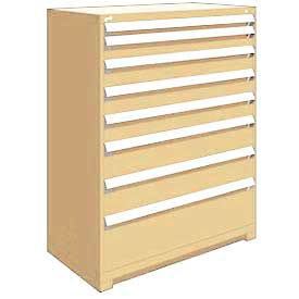 Heavy Duty Modular Cabinet, 8 Drawers, 48"W x 27"D x 60"H, Beige