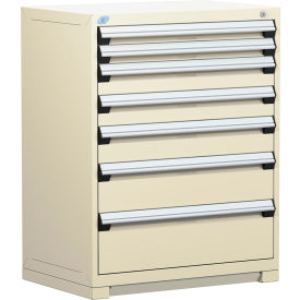Heavy Duty Modular Drawer Cabinet 7 Drawer Counter High 36"W - Beige