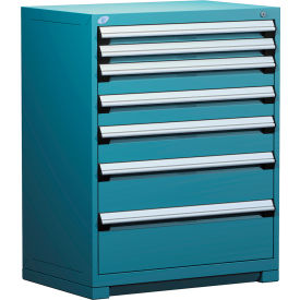 Heavy Duty Modular Drawer Cabinet 7 Drawer Counter High 36"W - Everest Blue
