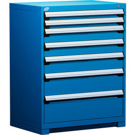 Heavy Duty Modular Drawer Cabinet 7 Drawer Counter High 36"W - Avalanche Blue