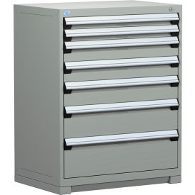 Heavy Duty Modular Drawer Cabinet 7 Drawer Counter High 36"W - Light Gray