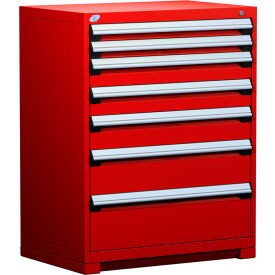 Heavy Duty Modular Drawer Cabinet 7 Drawer Counter High 36"W - Red
