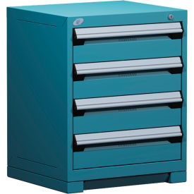 Heavy Duty Modular Cabinet, 4 Drawers, Everest Blue