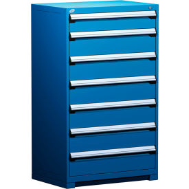 Heavy Duty Modular Cabinet, 7 Drawers, 36"W x 24"D x 60"H, Avalanche Blue