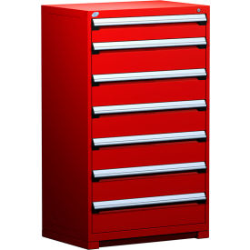 Heavy Duty Modular Cabinet, 7 Drawers, 36"W x 24"D x 60"H, Red