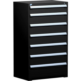 Heavy Duty Modular Cabinet, 7 Drawers, 36"W x 24"D x 60"H, Black