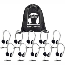 Sack-O-Phones, 10 Personal Headsets, Foam Ear Cushions in a Carry Bag