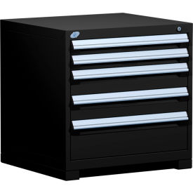 Heavy Duty Modular Cabinet, 5 Drawers, Black