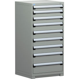 Heavy Duty Modular Cabinet, 9 Drawers, Light Gray