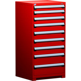 Heavy Duty Modular Cabinet, 9 Drawers, Red