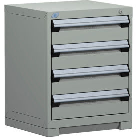 Heavy Duty Modular Cabinet, 4 Drawers, Light Gray