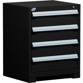 Heavy Duty Modular Cabinet, 4 Drawers, Black