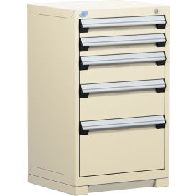 Heavy Duty Modular Cabinet, 5 Drawers, 24"W x 21"D x 40"H, Beige