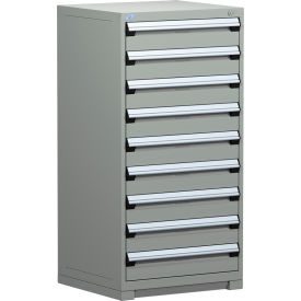 Heavy Duty Modular Cabinet, 9 Drawers, 30"W x 21"D x 60"H, Light Gray