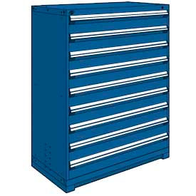 Heavy Duty Modular Cabinet, 9 Drawers, 48"W x 27"D x 60"H, Avalanche Blue