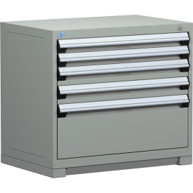 Heavy Duty Modular Cabinet, 5 Drawers, Light Gray