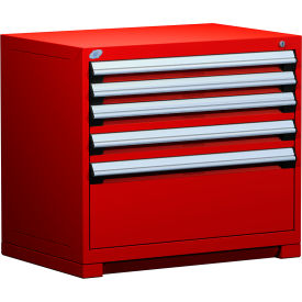 Heavy Duty Modular Cabinet, 5 Drawers, Red