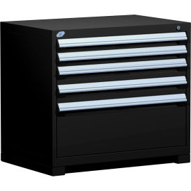 Heavy Duty Modular Cabinet, 5 Drawers, Black