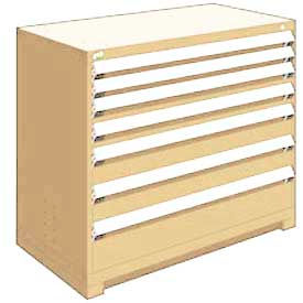 Heavy Duty Modular Cabinet, 7 Drawers, 48"W x 24"D x 40"H, Beige