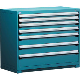 Heavy Duty Modular Cabinet, 7 Drawers, 48"W x 24"D x 40"H, Everest Blue