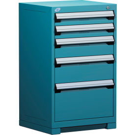 Heavy Duty Modular Cabinet, 5 Drawers, 24"W x 21"D x 40"H, Everest Blue