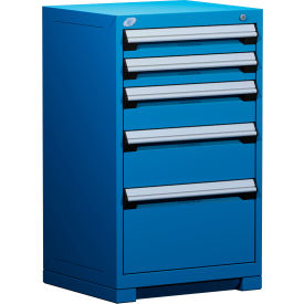 Heavy Duty Modular Cabinet, 5 Drawers, 24"W x 21"D x 40"H, Avalanche Blue