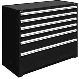 Heavy Duty Modular Cabinet, 6 Drawers, 60"W x 24"D x 46"H, Black