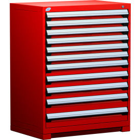Heavy Duty Modular Drawer Cabinet 11 Drawer Counter High 36"W - Red