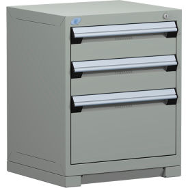 Heavy Duty Modular Drawer Cabinet 3 Drawer Bench High 24"W - Light Gray