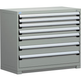 Heavy Duty Modular Cabinet, 7 Drawers, 48"W x 24"D x 40"H, Light Gray