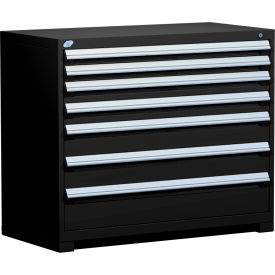 Heavy Duty Modular Cabinet, 7 Drawers, 48"W x 24"D x 40"H, Black